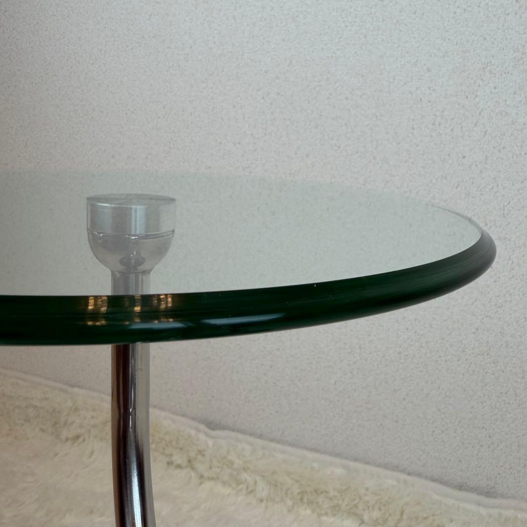 送料無料 サイドテーブル 2段式 ガラス・金属製 大理石