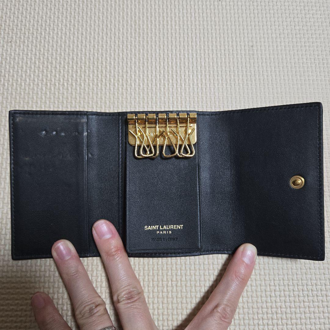 SAINT LAURENT ブラック レザー 6連キーケース