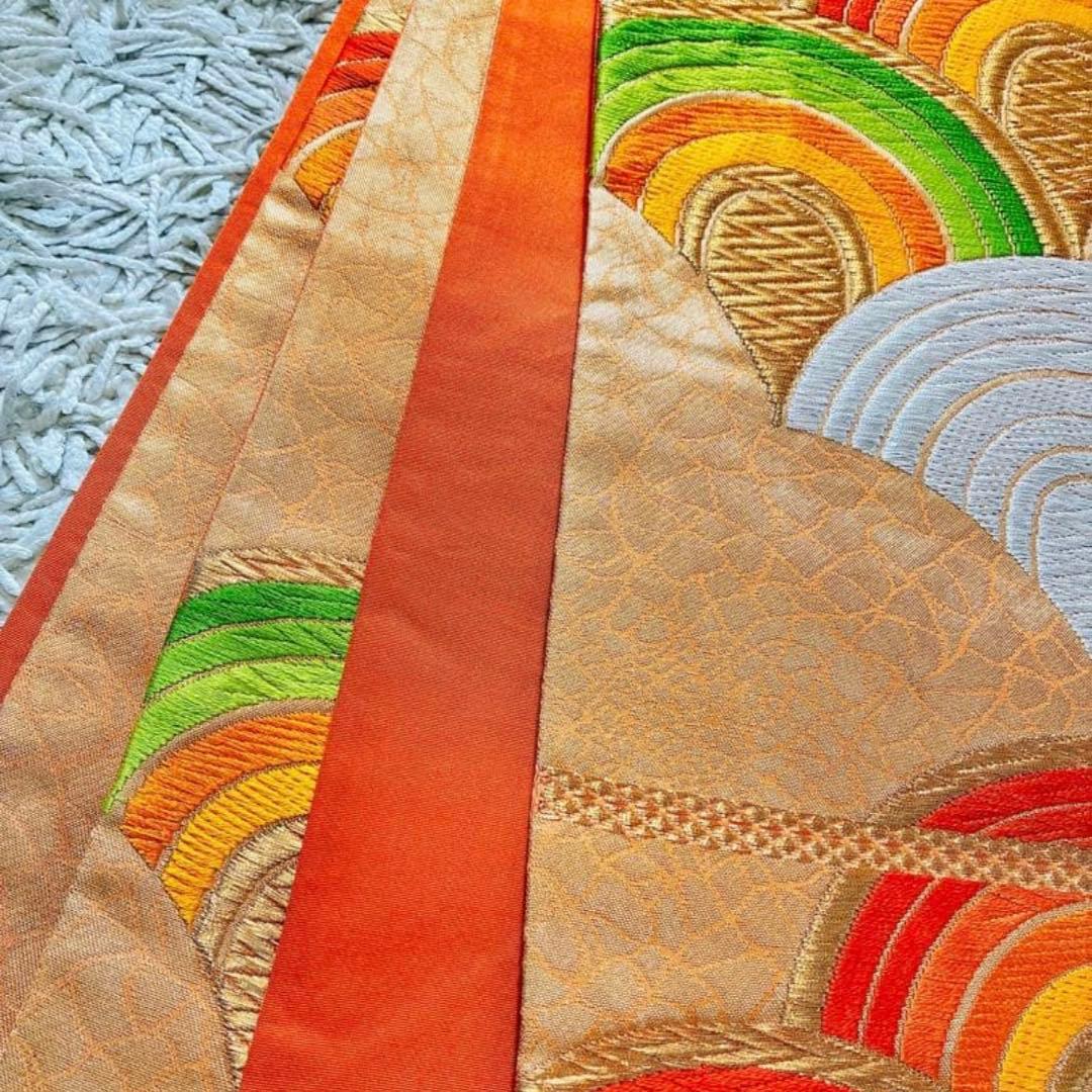 2点セット 美品 三松 アンティーク 振袖 正絹 袷 帯 大正ロマン 成人卒業式