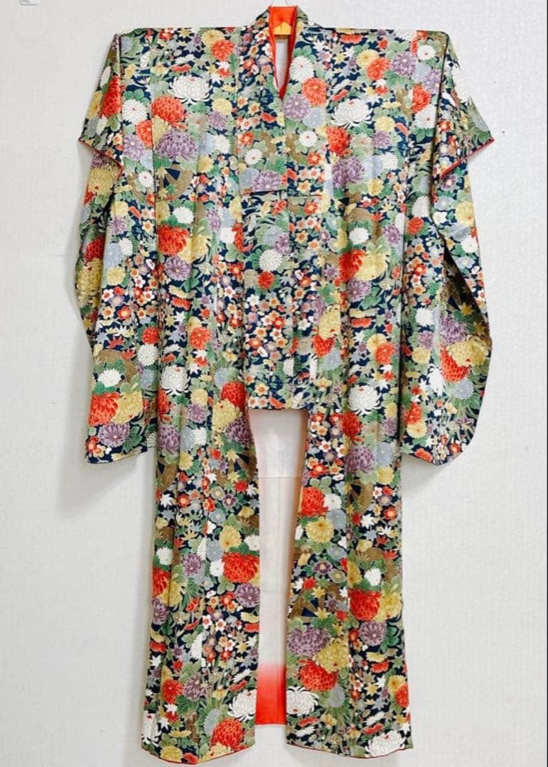 2点セット 美品 三松 アンティーク 振袖 正絹 袷 帯 大正ロマン 成人卒業式