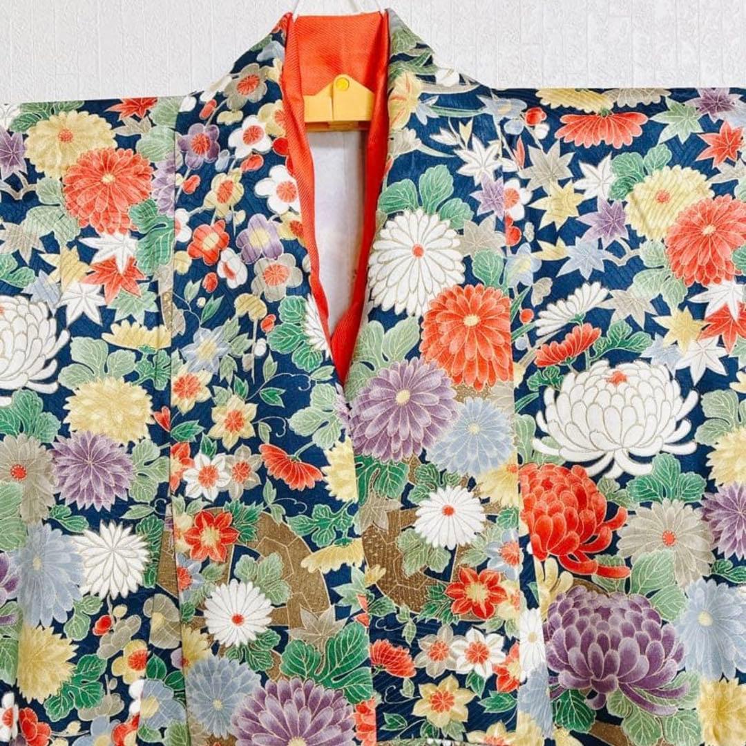 2点セット 美品 三松 アンティーク 振袖 正絹 袷 帯 大正ロマン 成人卒業式