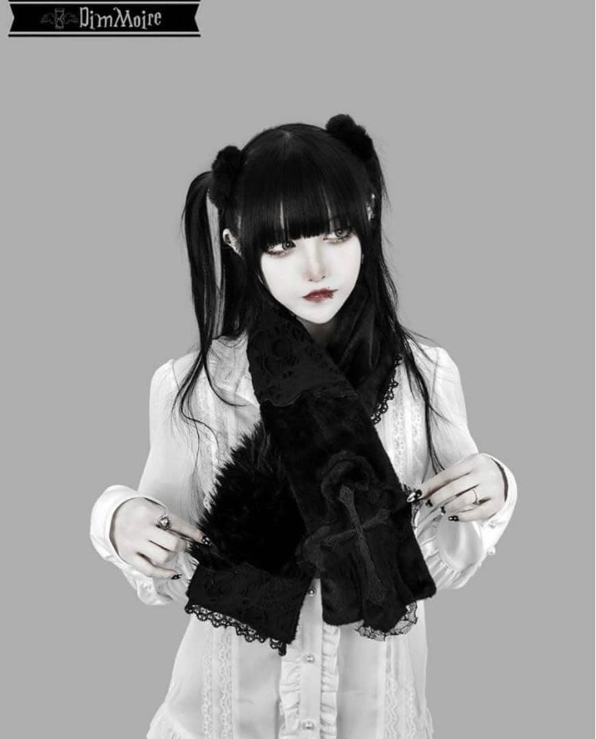 DimMoire【ディムモアール】十字の誓いつぎはぎマフラー/Black