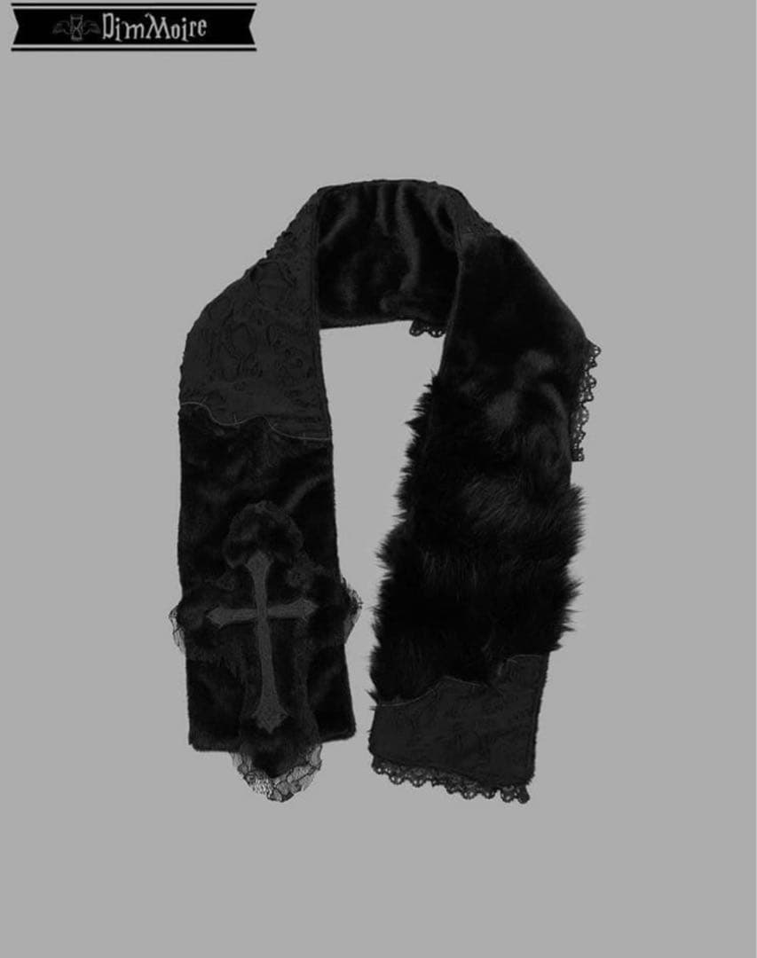 DimMoire【ディムモアール】十字の誓いつぎはぎマフラー/Black