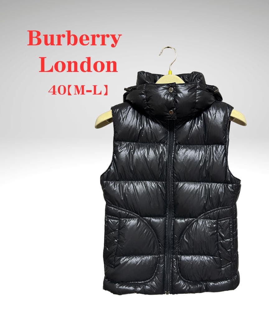 BURBERRY LONDON ダウンベスト フード付き40 （M-L）　美品