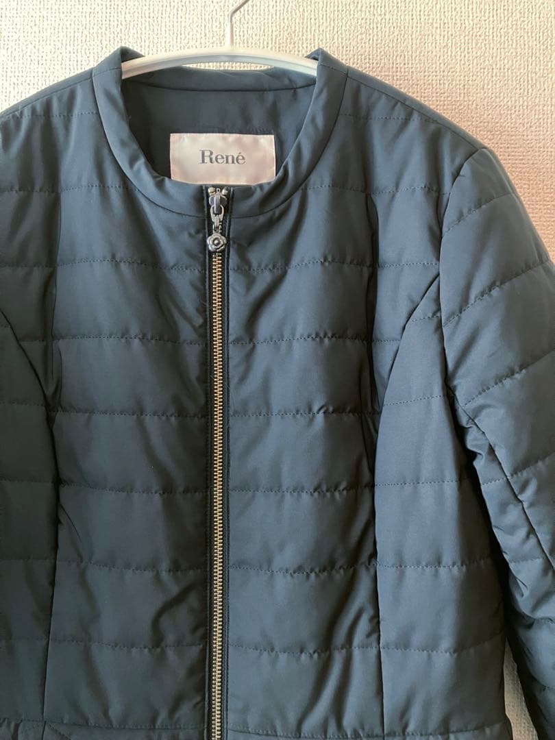 René ルネ 中綿　キルティング Aライン ロングコート ブラック