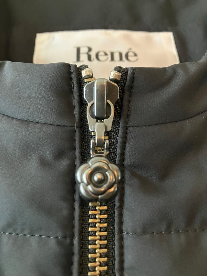 René ルネ 中綿　キルティング Aライン ロングコート ブラック