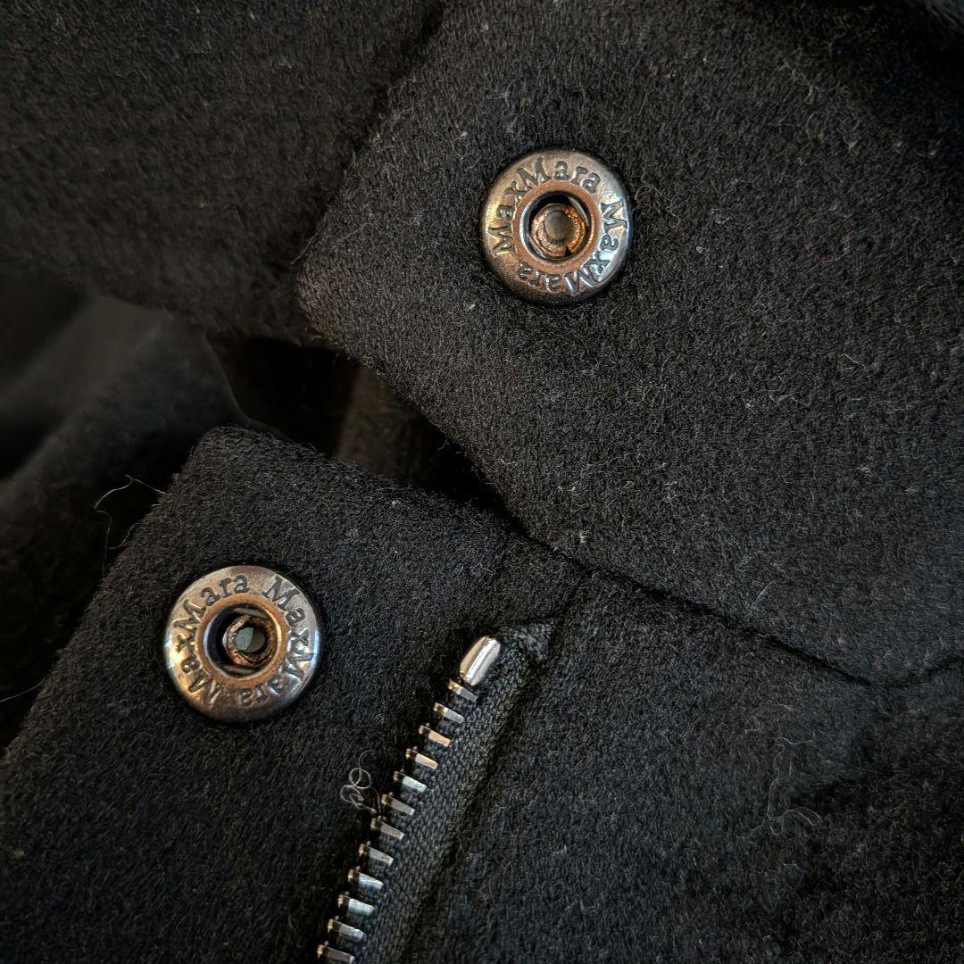希少❀マックスマーラ　ブラックフード付き　カシミヤロングコート