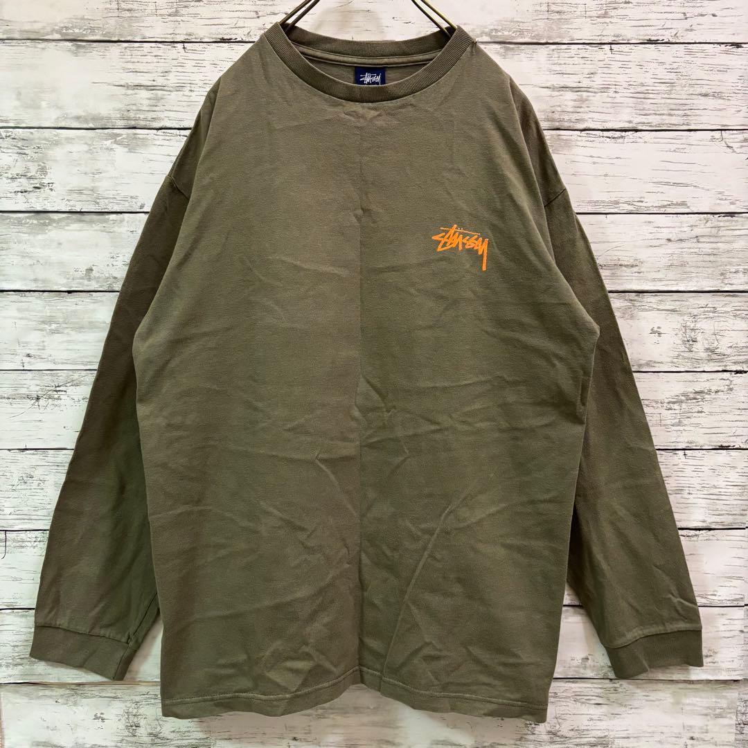 【激レア】00s 紺タグ ステューシー ロンT フォトプリント ストックロゴ L