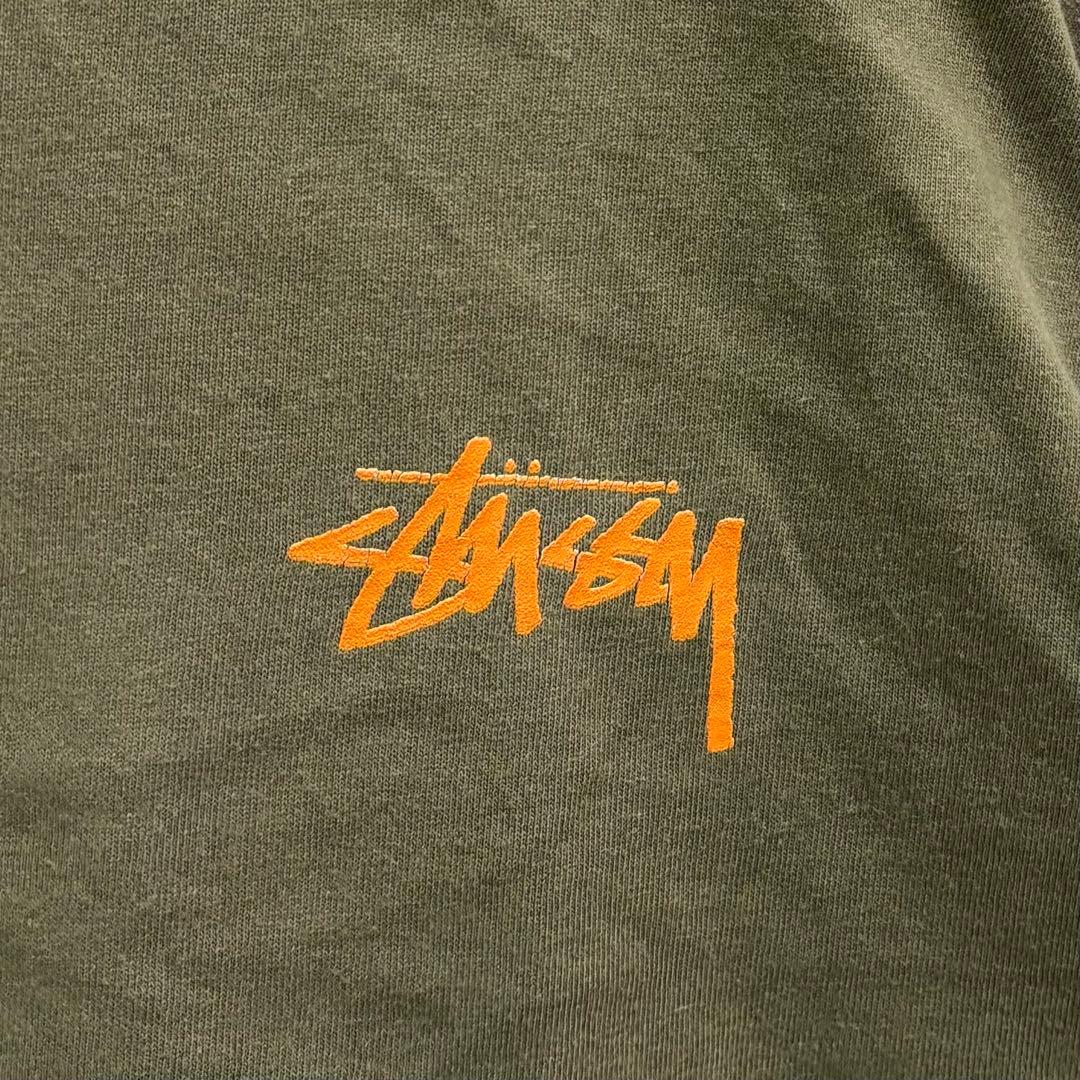 【激レア】00s 紺タグ ステューシー ロンT フォトプリント ストックロゴ L