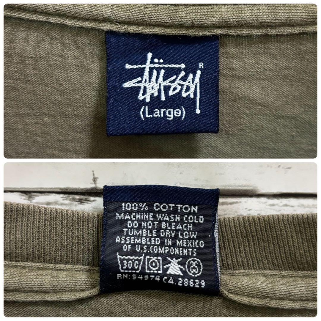 【激レア】00s 紺タグ ステューシー ロンT フォトプリント ストックロゴ L