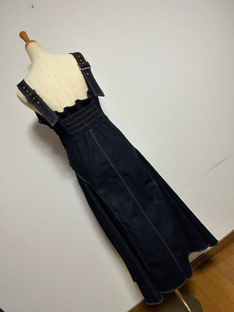 AMERIアメリ★デニムジャンパースカート　スタッズが可愛い！！BSTONE