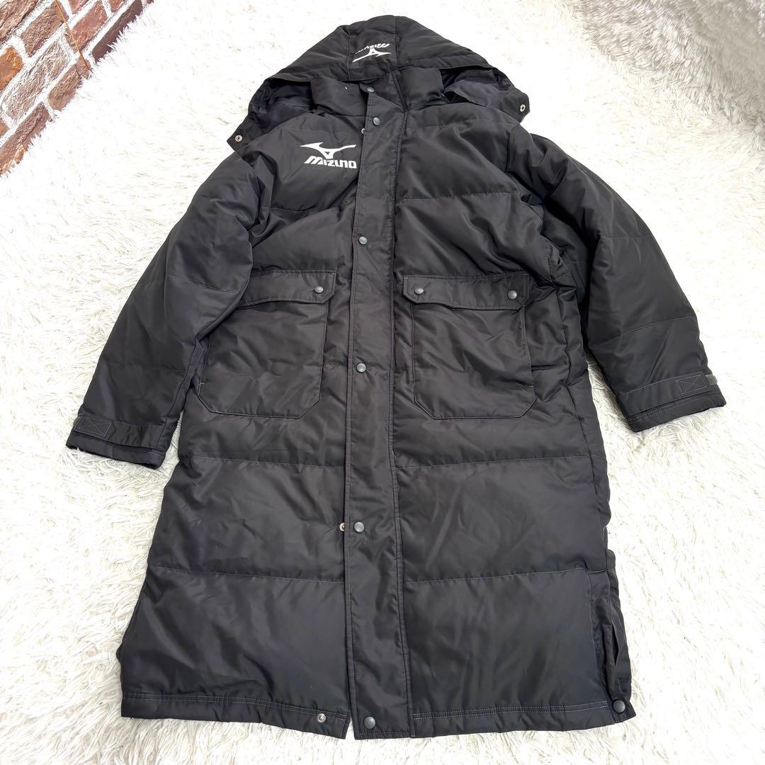 ✨美品✨MIZUNO　ミズノ ブラック黒 ベンチコート　ダブルジップ　L