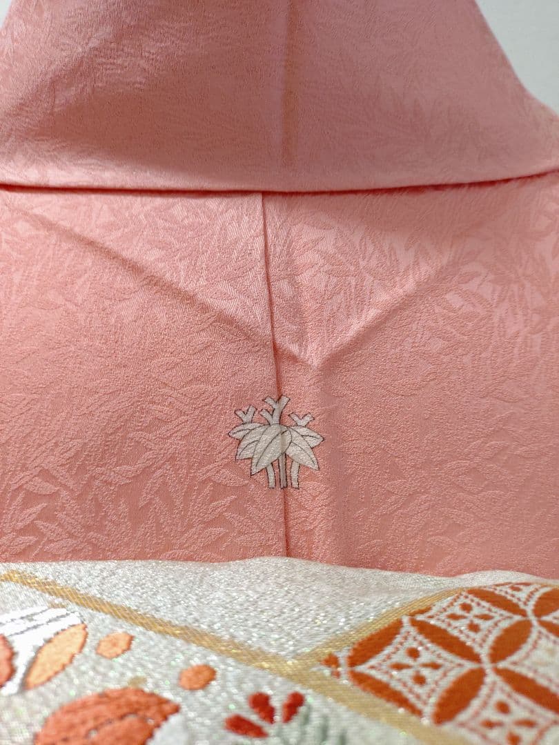 付下げ　訪問着　色無地　袋帯　2点セット　美品　正絹　刺繍　宝尽し