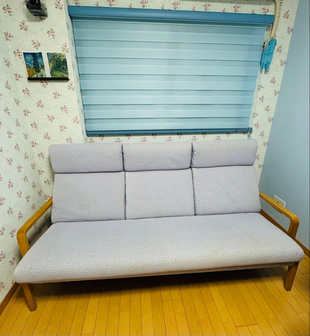 カリモク 3人掛ソファ WU4603 限定色(キルト・ラベンダー) 長椅子