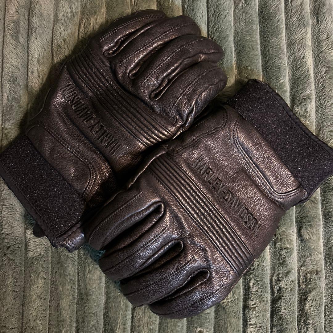 送料無料！美品ハーレーダビッドソン純正レザーグローブ　防水防寒　3M XL