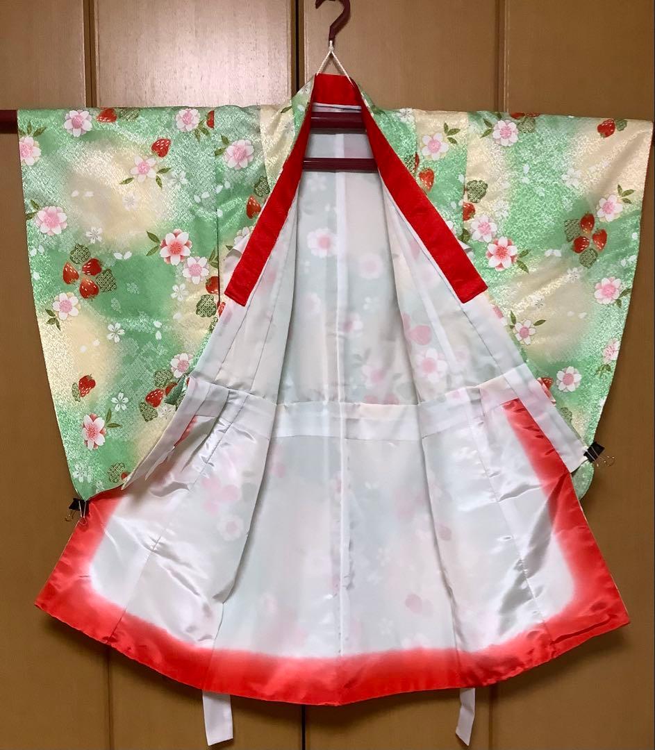 七五三 着物5点セット いちごと桜柄