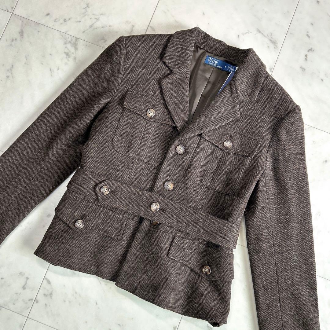 【タグ付き】ポロラルフローレン ヘリンボーン ベルテッド ブレザー 6