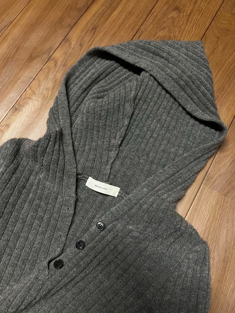 ワンピース maison celon hoodie rib knit dress