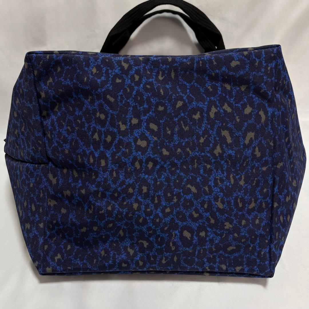 新品タグ付き エルベシャプリエ 舟型トート パンサー ナイロン 青 L 925F