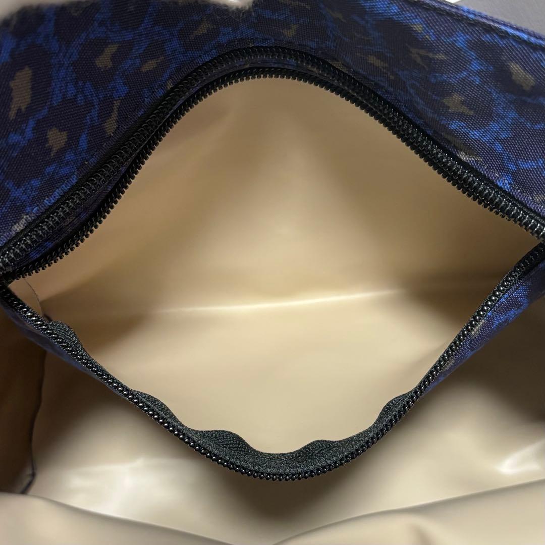 新品タグ付き エルベシャプリエ 舟型トート パンサー ナイロン 青 L 925F