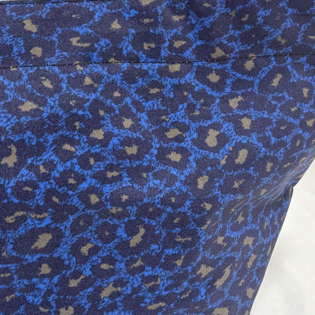 新品タグ付き エルベシャプリエ 舟型トート パンサー ナイロン 青 L 925F