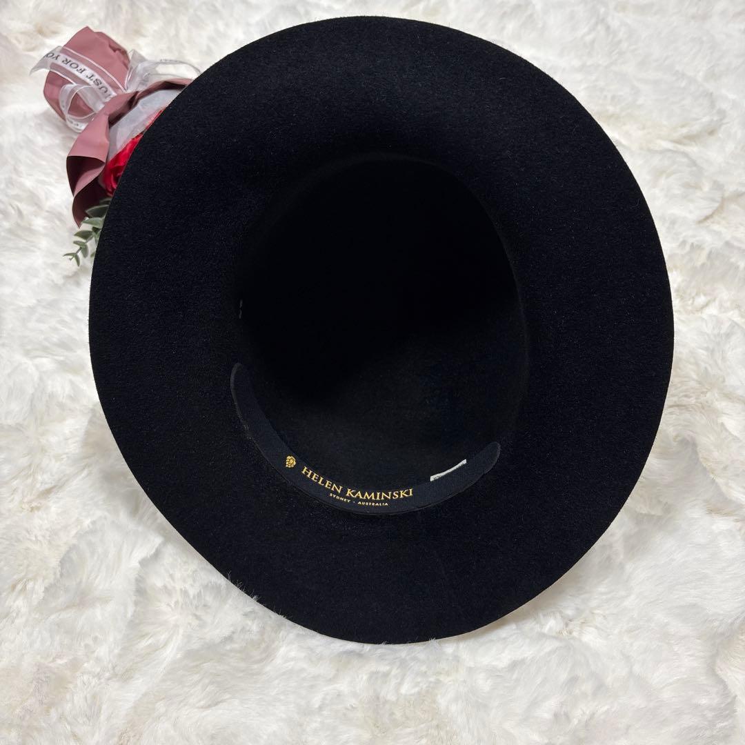 高級 HELEN KAMINSKI カミンスキー ベロア リボン ハット
