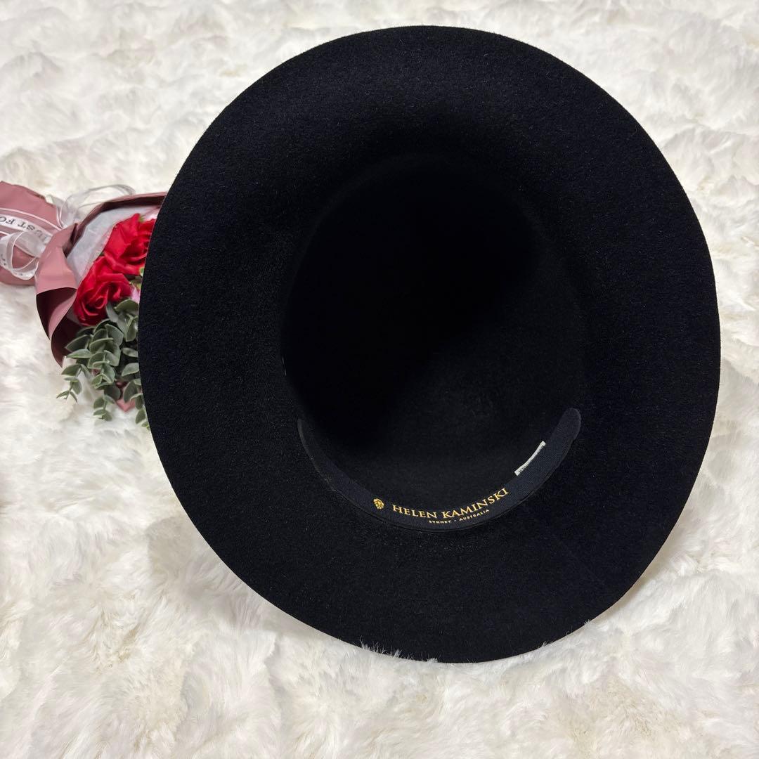 高級 HELEN KAMINSKI カミンスキー ベロア リボン ハット