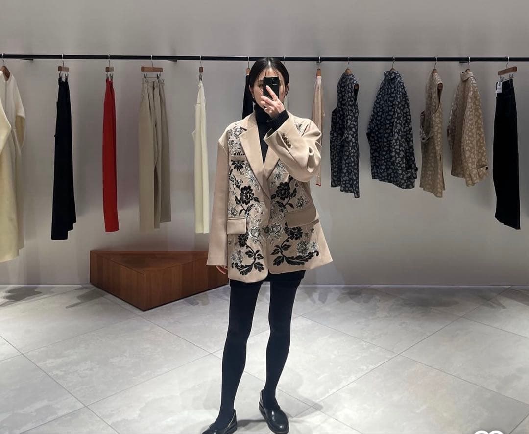 【CLANE】FLOWER EMBROIDERY TAILORED JACKET