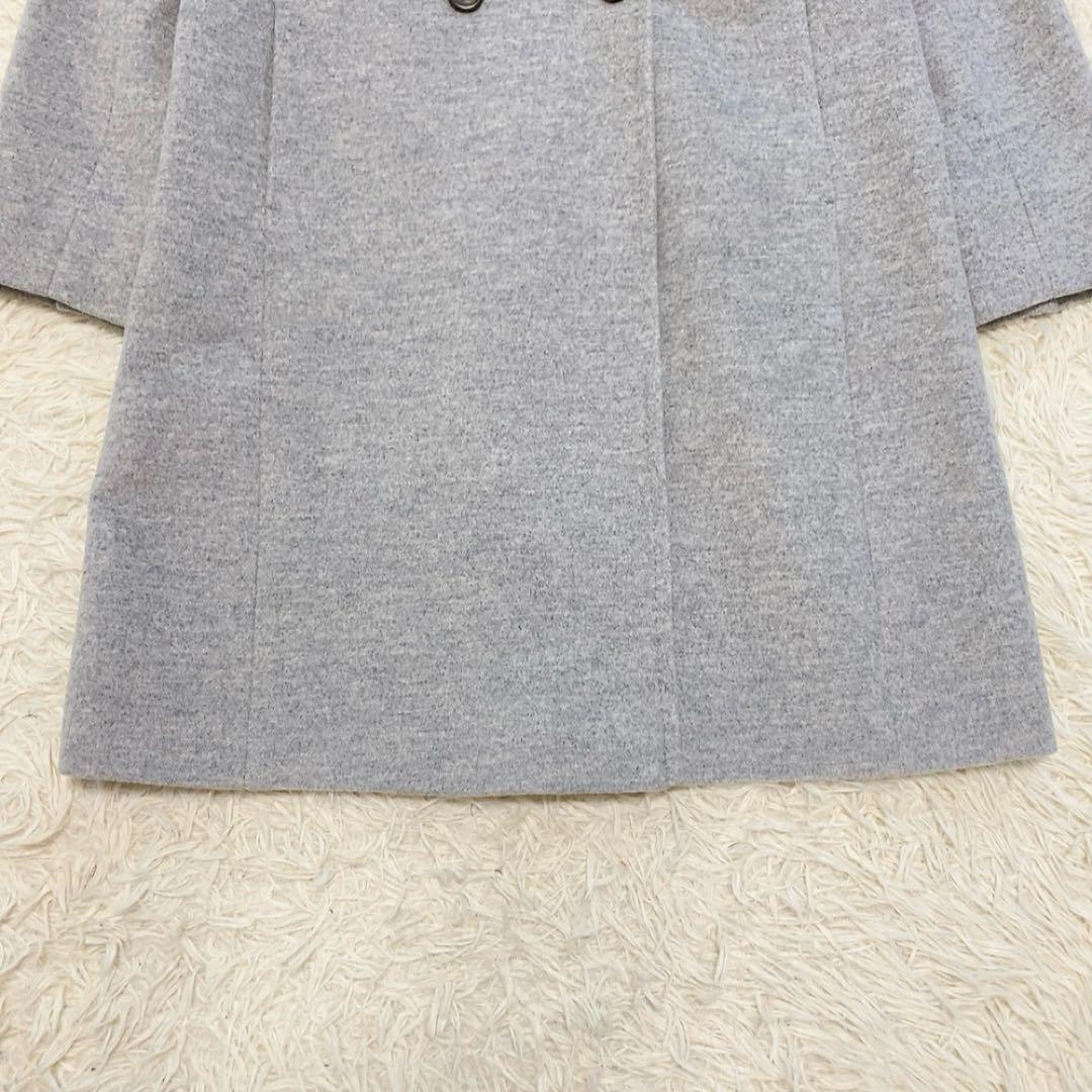 【美品】23区 ウールアンゴラフーデッドコート ダブルブレスト 人気 定価5万