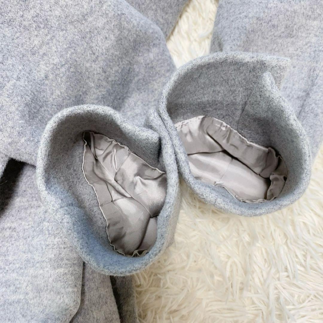 【美品】23区 ウールアンゴラフーデッドコート ダブルブレスト 人気 定価5万