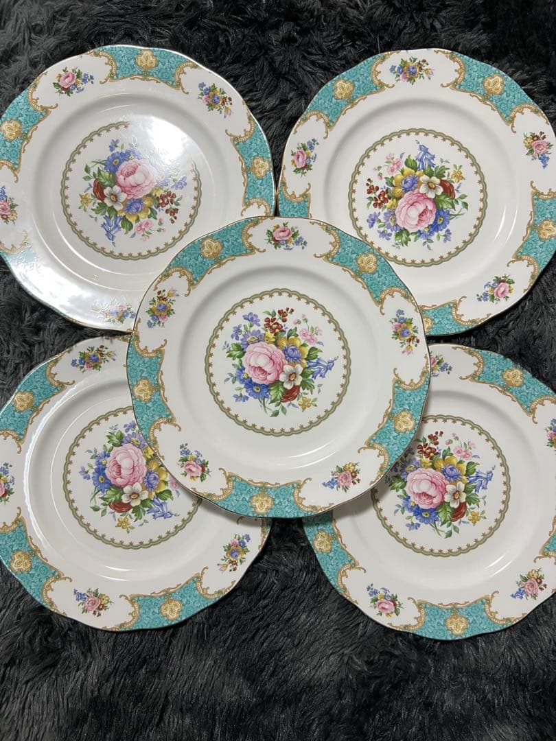 ロイヤルアルバート花柄　大皿27cm 5枚