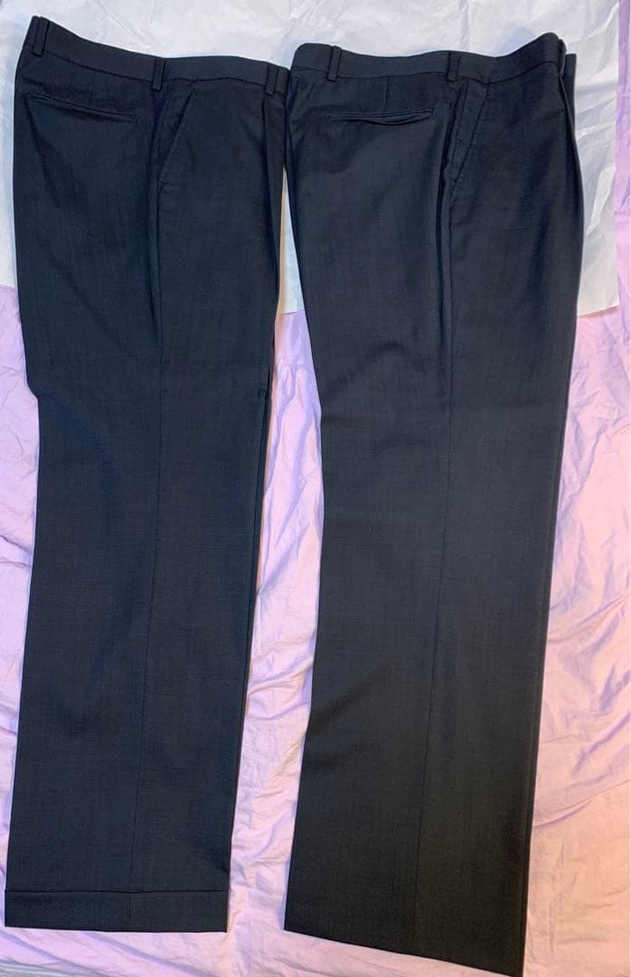 美品　D'URBAN ネイビーグレースーツ　パンツ2本