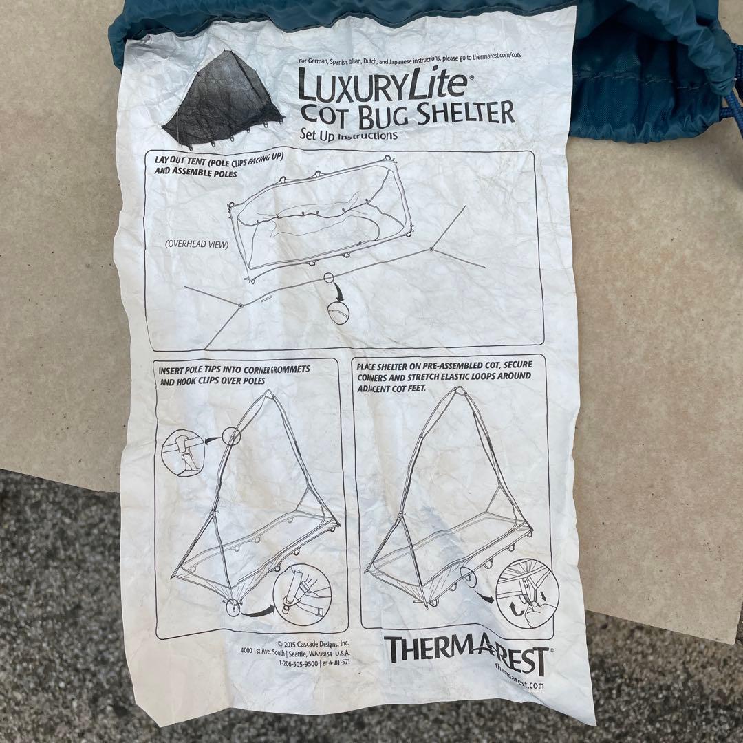 THERMAREST　LUXURY　Lite COT BUG SHELTER