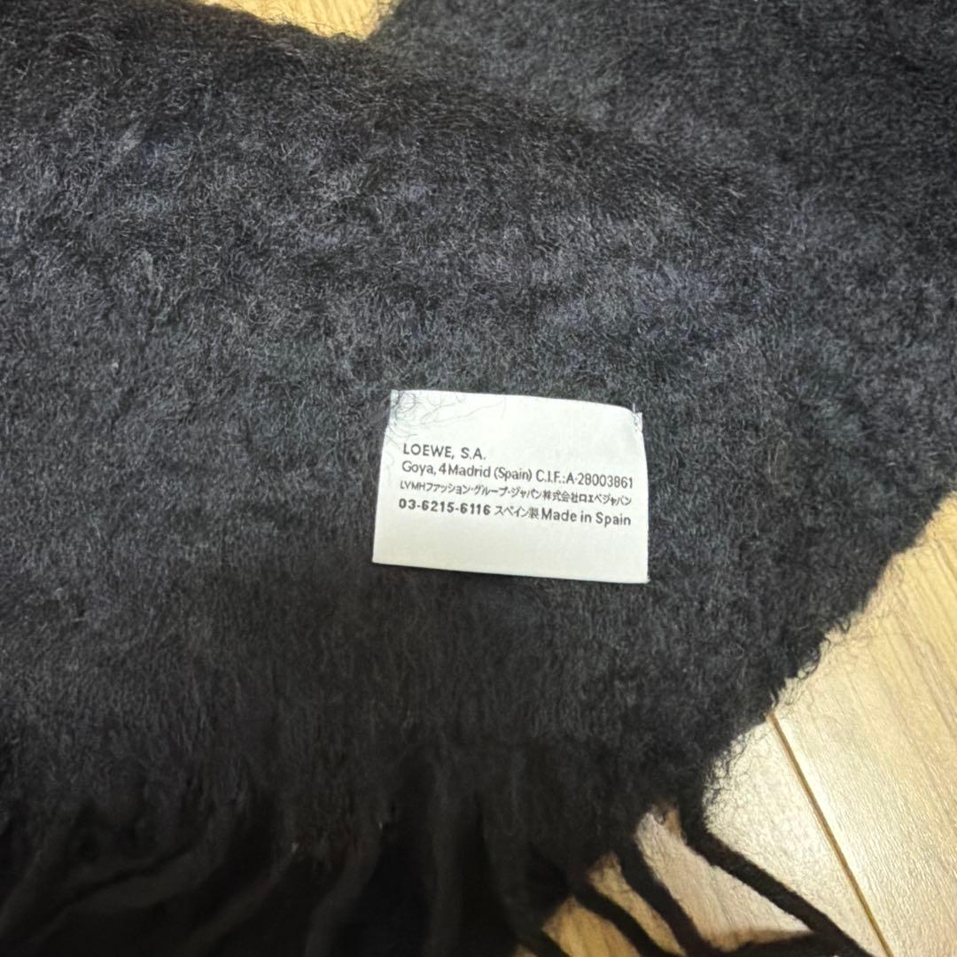 LOEWE ロエベ アナグラム スカーフ モヘア＆ウール マフラー ブラック