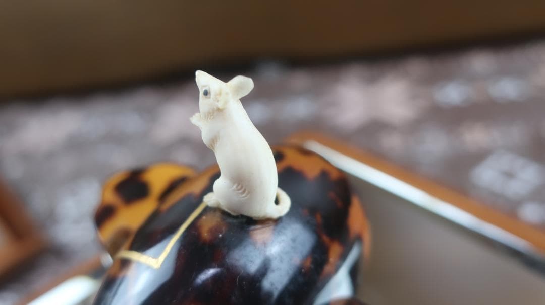 麻生 鼈甲製　打ち出の小槌　置物　ガラスケース付　縁起物　コレクション