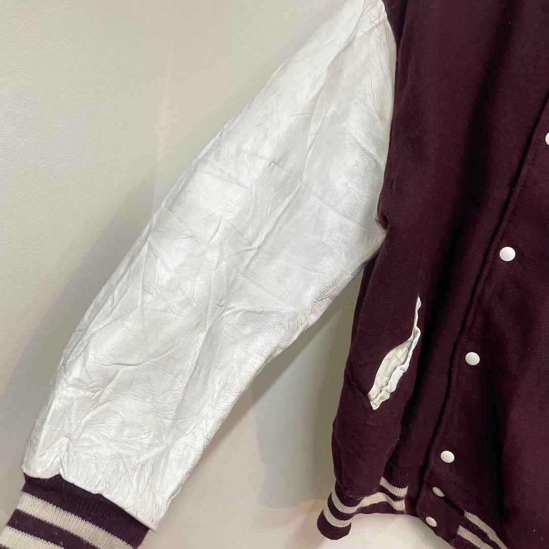 ひ*ん様 80s USA製 delong デロング レザー ウール スタジャン