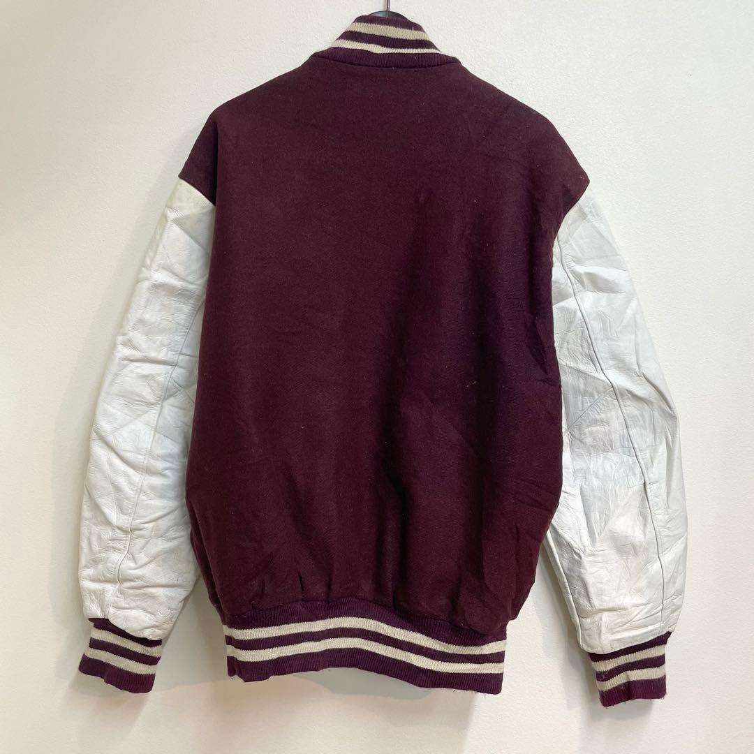 ひ*ん様 80s USA製 delong デロング レザー ウール スタジャン