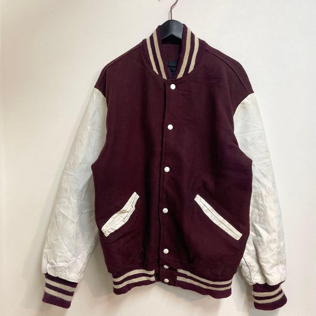 ひ*ん様 80s USA製 delong デロング レザー ウール スタジャン