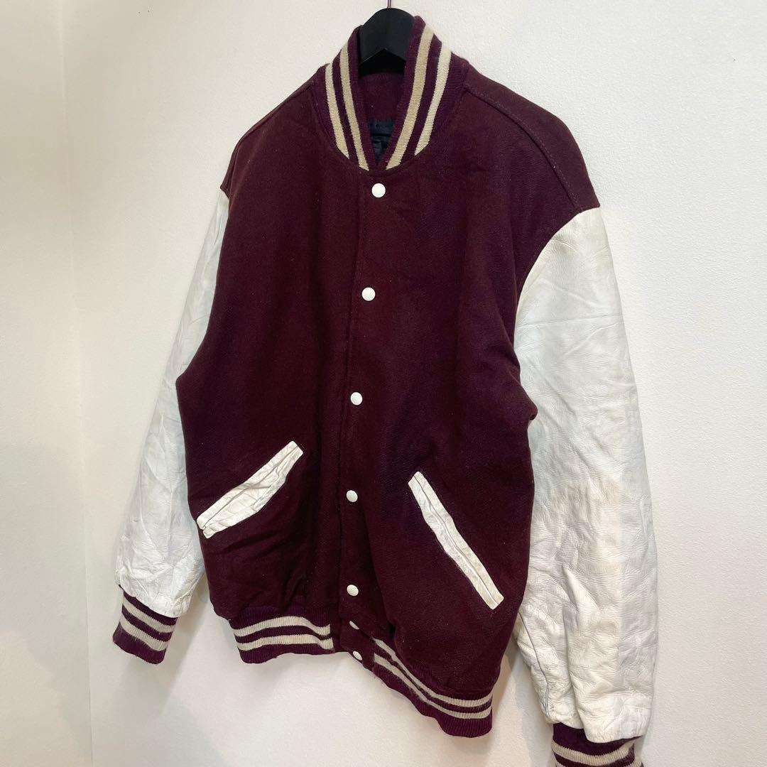 ひ*ん様 80s USA製 delong デロング レザー ウール スタジャン