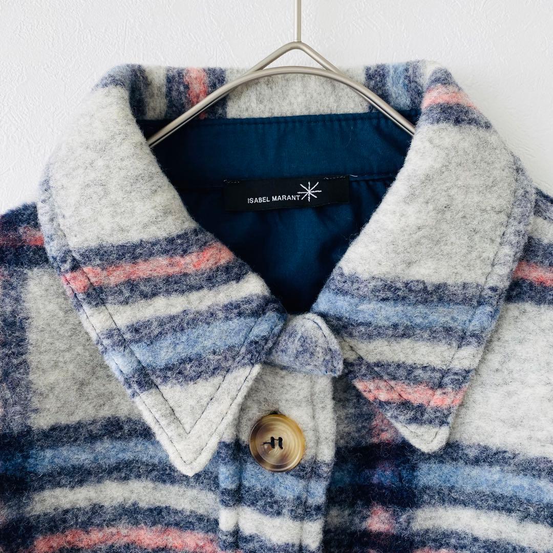 2868Aイザベルマラン チェックロングコート オーバーサイズ