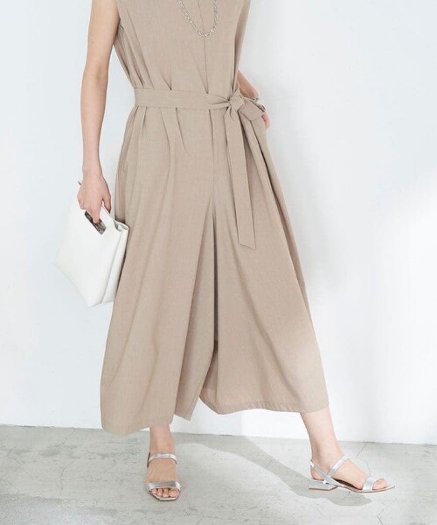 【未使用】NOLLEY'Sスカート風 大人オールインワン ベージュ 定価1.8万