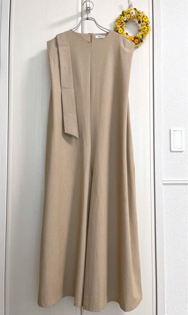 【未使用】NOLLEY'Sスカート風 大人オールインワン ベージュ 定価1.8万