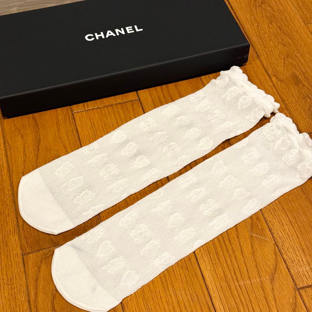 新品 CHANEL シャネル ソックス ホワイト ココマーク