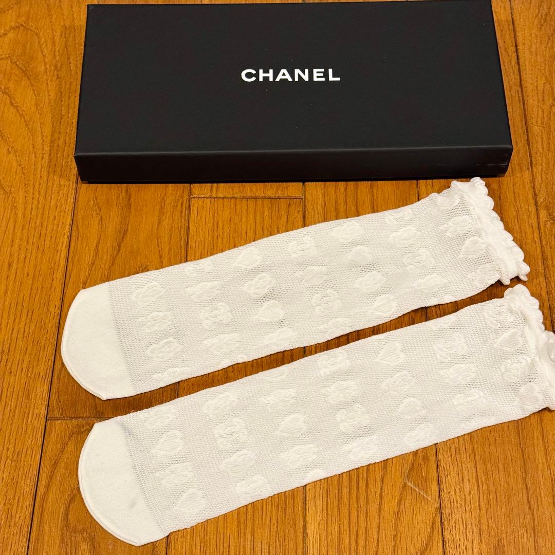 新品 CHANEL シャネル ソックス ホワイト ココマーク
