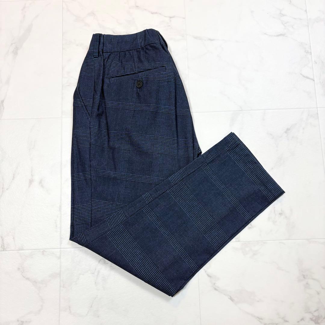 極美品 ブラックレーベルクレストブリッジ スーツ 洗濯可能 チェック 紺 S