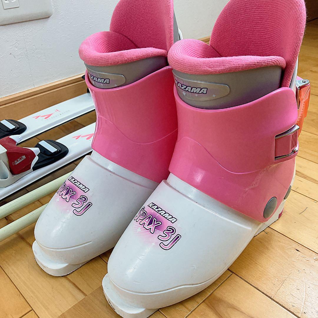 KAZAMA スキー板 110㎝　ストック ブーツ　4点セット