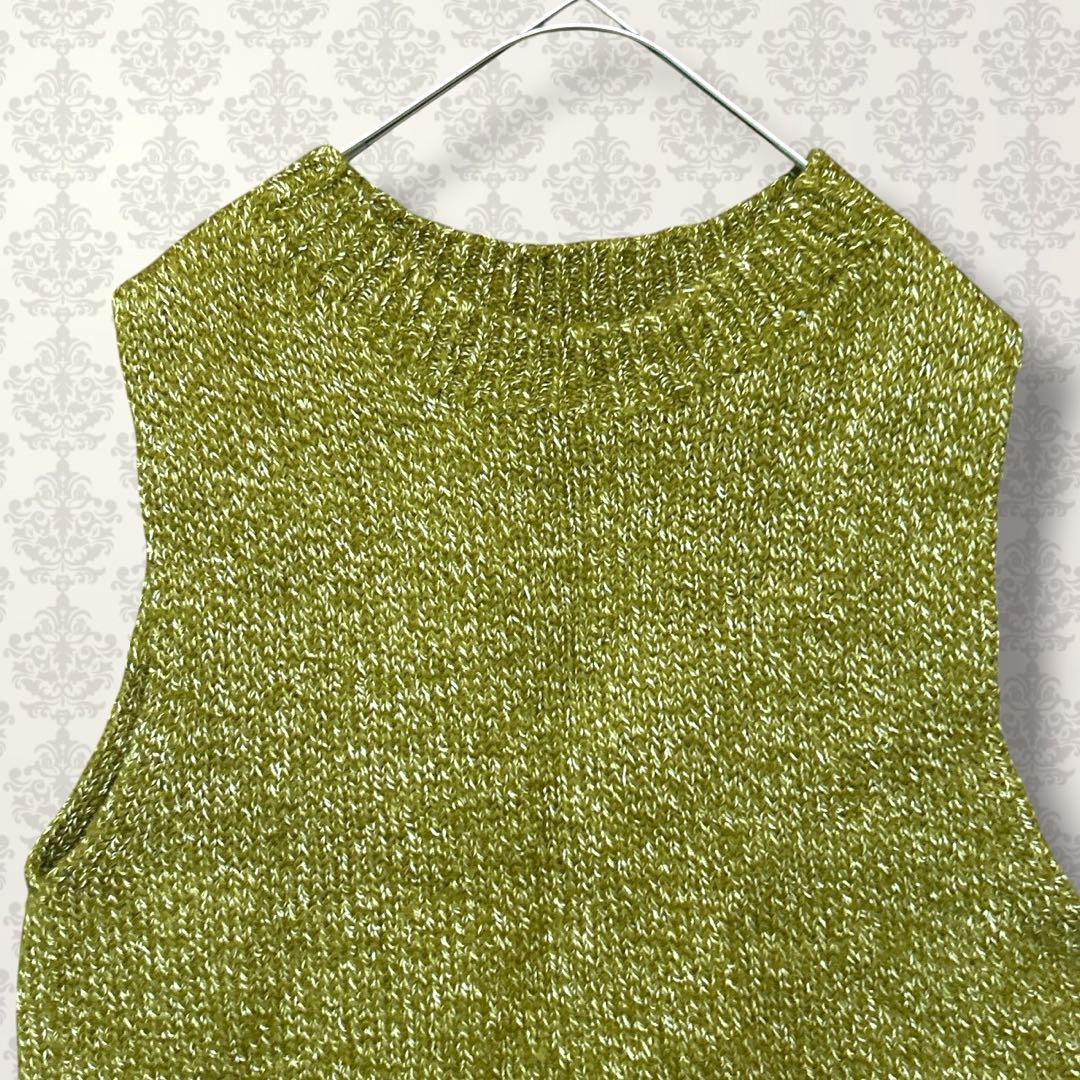 中川政七商店【F】日本製 ウールリネンニットベスト モックネック ノースリーブ