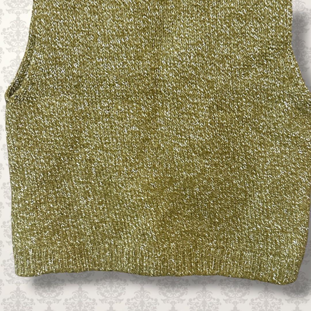 中川政七商店【F】日本製 ウールリネンニットベスト モックネック ノースリーブ