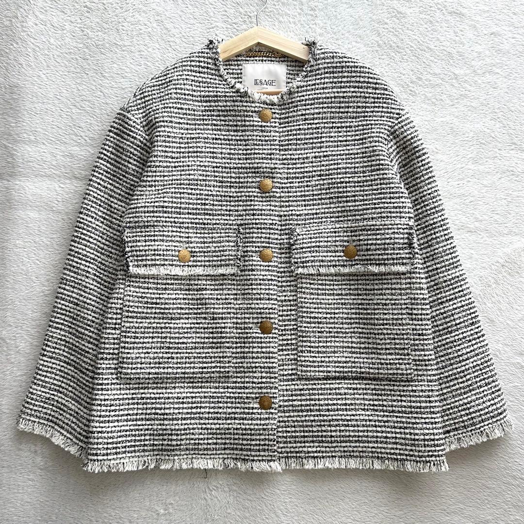 レサージュ 24SS GIOLICA MIXツイードWIDEジャケット F