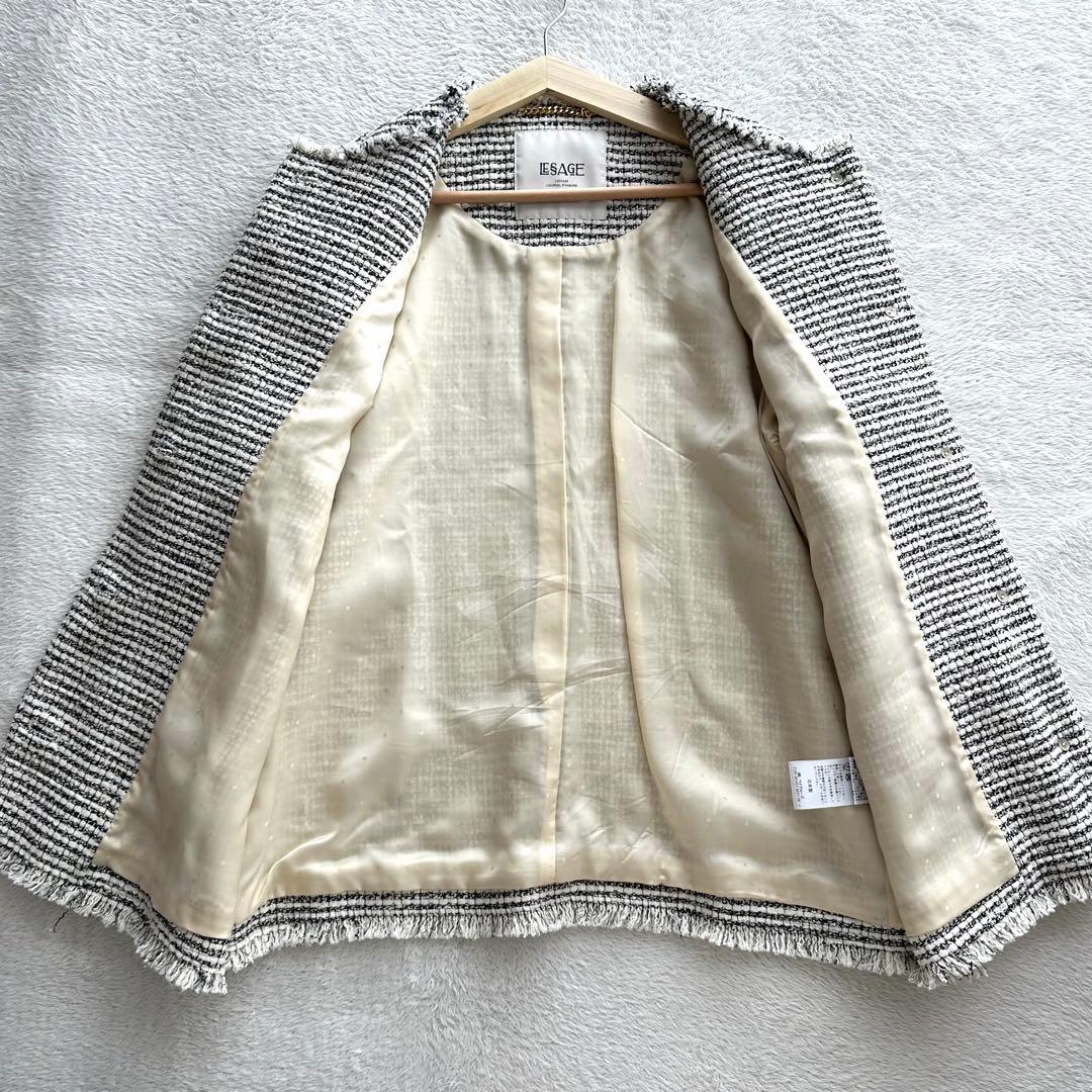 レサージュ 24SS GIOLICA MIXツイードWIDEジャケット F